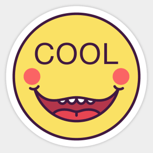 Emoji face with phrase Cool Sticker